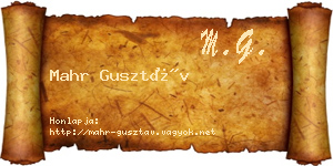 Mahr Gusztáv névjegykártya