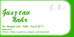 gusztav mahr business card